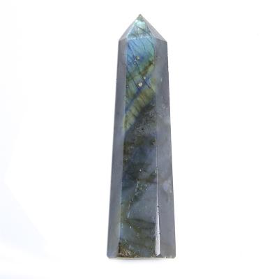 China Donghai Wholesale Natural Raw Stone Feldspar Stretch Six Simple Pointed Prism Energy Column Decorations for sale