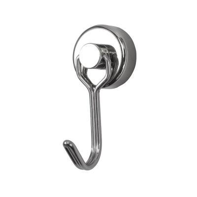 China Industrial Strong Magnet 20mm Magnetic Hooks Swivel Heavy Duty Neodymium Swing Magnet Hook Kitchen Magnetic Hook Home for sale