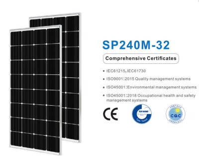 China Commercial Photovoltaic Renewable Power Prices China Sun Placa Mono Solar 240w Solar Panel 240W Energy For Home for sale