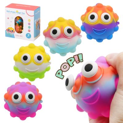 China Stirrer Toys Hot Push Bubble Mesh Squish Ball Silicone Rainbow 3D Stirrer Ball Stirrer Sensory Toys Stress Ball Stirrer Toys For Kids for sale