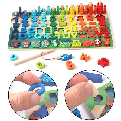 China Madera plastic and strong magnets educational wooden math toys number pattern with a Montessori board puzzle pattern toys kids baby wooden toys for sale