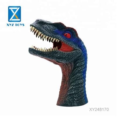 China NEW CANNA educational TOYS velociraptor hand painting dinosaur hand puppets gift promotion main lifelike animal puppet T-REX plush toy for sale