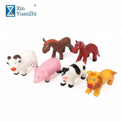 China mini lovely cartoon soft plastic farm animal toys like real set from china for sale