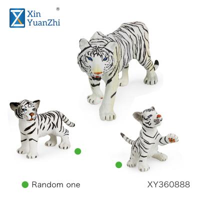 China Plastic PVC Tiger Lion Shape Zoo Model Set Small Animal Toys For Children for sale