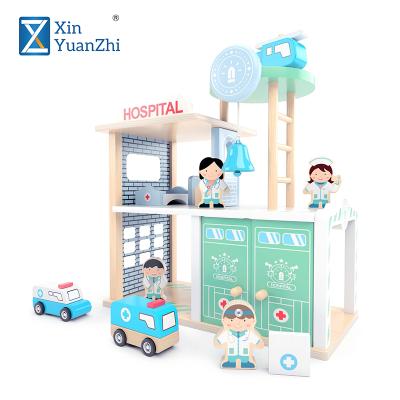 China Wooden Toys Hospital DIY Toy Children's Educational Toys House DIY Toy for sale