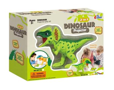 China 2 In 1 Dinosaur Shape 2 In 1 Dinosaur Shape Painting Machine Kids Spotlight Toys With Box for sale