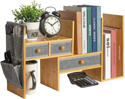 China Wooden support in bamboo of bambop office book support of adjustable bamboo drawers of the organizer 2 for sale