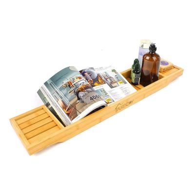 China Sustainable Bath Storage Organizer Bathroom Shower Organizer Bamboo Storage Rack for sale