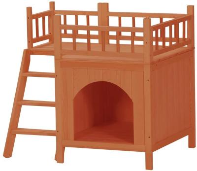 China Breathable Wooden Pet Products Dog Settlements Pet House Wood Cat House With Balcony for sale