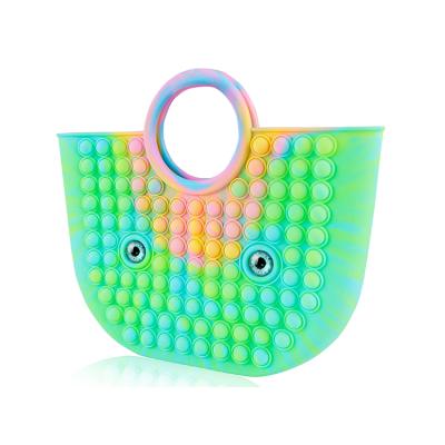 China 2021 wholesale silicone factory shoulder bags handbags girls pinch silicone bolsas cartera handbags for woman girls for sale