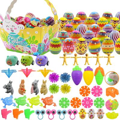 China Educational DIY Easter Egg Toy Set Opening Twist Eggs 48PCS Cartoon Easter Egg Doll Chick Toys DIY Toy Set Decompression Rabbit for sale