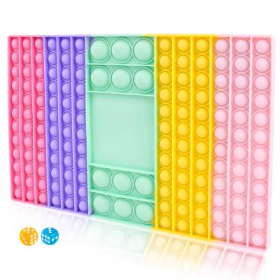 China 2022 Newest Hot Popular Jumbo Silicone Game Board Colorful Chessboard Toy New Push Bubble Pad Gobang Toy Gift for sale