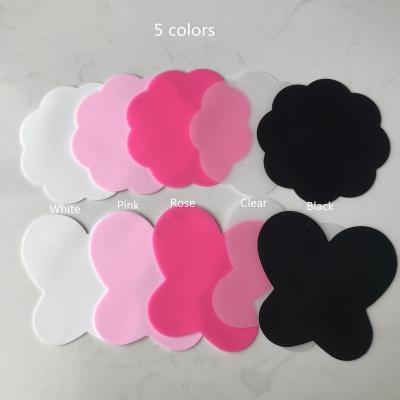 China Eco-friendly Art Tools Butterfly Plum Blossom Silicone Nail Polish Palette Foldable Washable Nail Art Stamping Pad 2Pcs/Set DIY Manicure Nail for sale