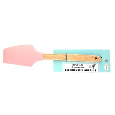 China Disposable Adjustable Fondant Spatula Spatula Kitchen Mixer Tool Nonstick Heat Resistant Silicon Heat Resistant Baking Essential Cream Spatula with Wooden Handle for sale