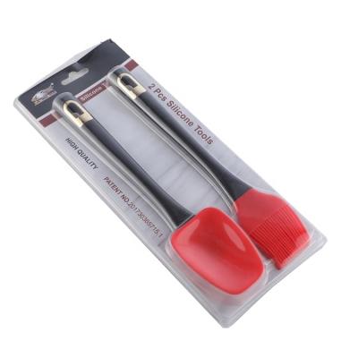 China OEM 2pcs Tool Kits Kitchen Utensils Disposable Nonstick Heat Resistant Cooking Scraper Sets With Plastic Handle for sale