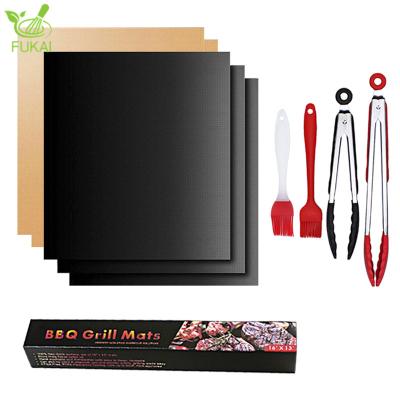 China Disposable Fiberglass Non Stick High Temperature Resistant Food Mat Outdoor Set Grill Mat Safe Oven Tool Reusable BBQ BBQ for sale