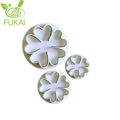 China 3PCS DIY Disposable Hydrangea Blossom Flower Shape Sugar Craft Chocolate Dough ABC Plunger Buscuit Cutter Cream Hydrangea Flower for sale