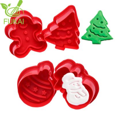 China 3PCS DIY Disposable Cream Sugar Cream Craft Christmas Chocolate Stamp Cookie Mold Dough ABC Pattern Plunger Cutter For Fondant for sale