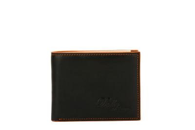 China Professional black Mens Genuine Leather Wallet With Pure cotton Lining , OEM ODM for sale