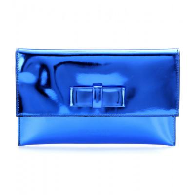 China High End Mirrored Patent Leather Clutch Bag Purse Blue For Autumn / Winter for sale