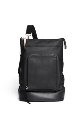 China Black Genuine Leather Backpack Handbag For School Unisex Student for sale