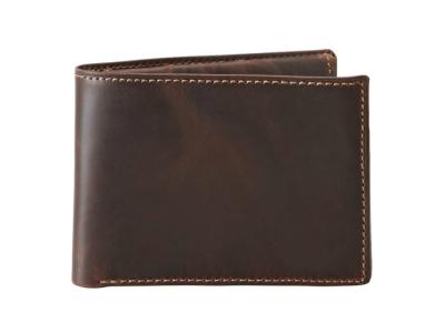 China Vintage Multifunctional Genuine Leather Bifold Wallet , Handmade Leather Wallets For Men for sale