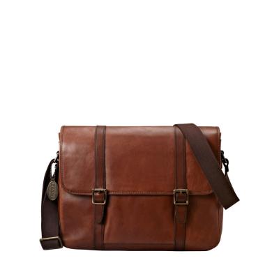 China Dark Brown Genuine Leather Crossbody Bag  for sale