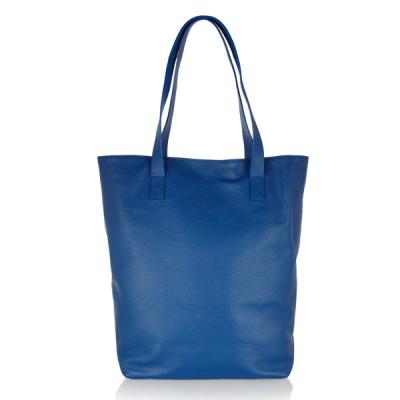 China Bright Blue Tote Leather Bags For Home Mummy With Black Cotton Lining for sale