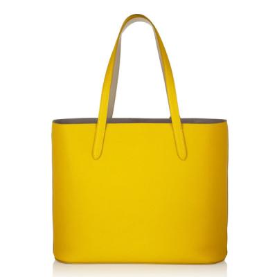 China La ninguna bolsa de asas de cuero amarilla brillante del estilo de la moda del bolso/de la mujer del comprador de la guarnición en venta