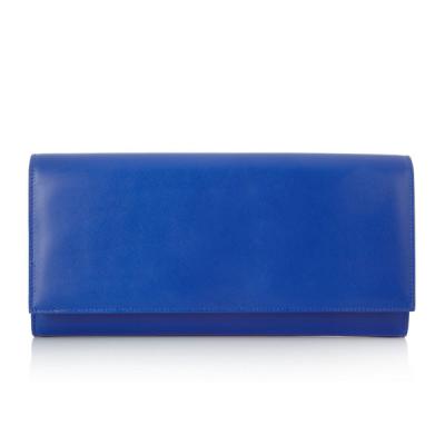 China Bright Ink Leather Nappa Leather Clutch Handbags , Leather Slip Pocket , Calf Leather As Lining for sale