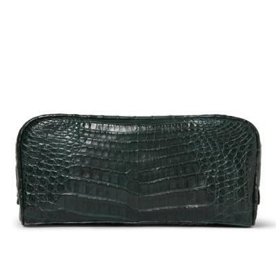 China Samll Dame Leather Cosmetic Bag With Zwarte Leer en Katoenen Voering, YKK-Ritssluiting Te koop