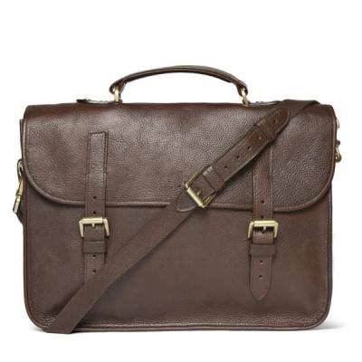 China Dark Color Mens Leather Briefcase Bag For Laptop , Business Men Leather Messenger Bag for sale