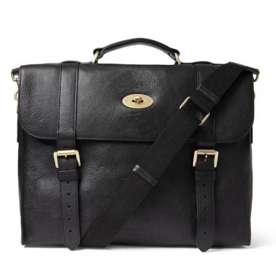 China Natural Genuine Leather Bag Mens Leather Briefcase Bag With Adjustable Strap Single Handle for sale