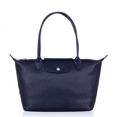 China Navy Bag For Winter , Casual Stylish Women Tote Leather Bags Silver Metal for sale