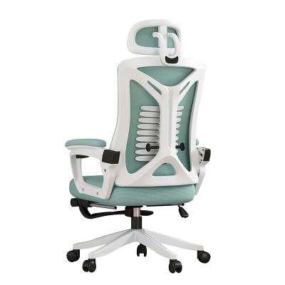 China Top Quality Adjustable Black Swivel Computer Ergonomic Office Chair (Height) Mesh White Back Chair Easy Movement for sale