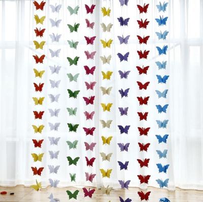 China .3D Colorful Butterfly Bunting Paper Banner Hanging Decorative Paper Garland For Party Event Decoration 2.7m for sale