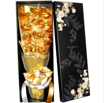 China love & fashion artificial flower rose bouquet 24k gold rose bouquet gifts for girlfriend, wife, valentine's day for sale