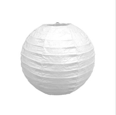 China Wholesale Chinese Japanese Handmade Foldable Party Decoration Hanging White Round Lamp Led Light Rice Tissue Paper Lanterns 8