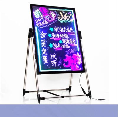 China Alloy Indoor Outdoor Portable Frame LED Adversting Letter Board Fluorescent Neon Light Writing Board with Color Pen for Store Display Company Advertise for sale