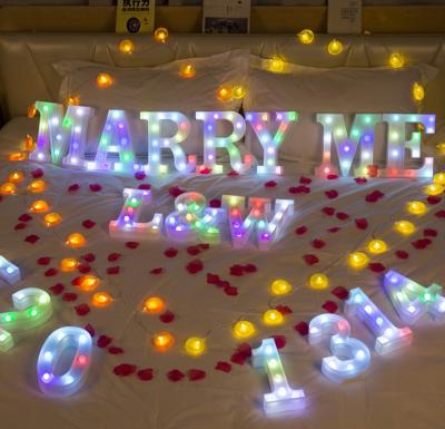 China Colorful English Christmas Holiday Wedding Lights Commercial Use LED Light 26 Letters Wedding Romantic Decorative Lights for sale