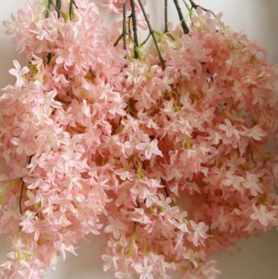 China Cherry Blossom Branches Artificial Fake Sakura Flowers Peach Silk Flower Arrangements For Decoration MLT-AF for sale