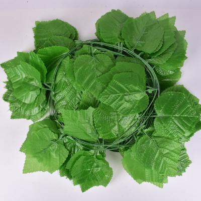 China Silk and Plastic Garland Decoration Artificial Silk Leaf Garland Hanging Maple Leaf, Grape Leaf, Sweet Potato Leaf for sale