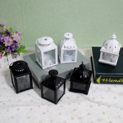 China white and black lantern iron home decoration candle holder for home decorations for sale