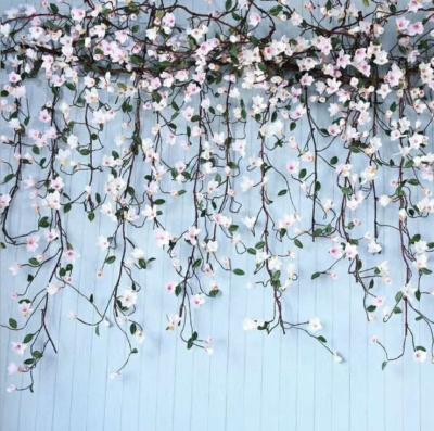 China Plastic+Fabric Artificial Flower Vine For Home Decoration And Garden Decorations With Fake Flower Branch Shape Foaming Tree Vine for sale