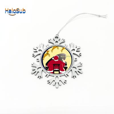 China Blank For High Quality Sublimation Metal Christmas Blank Snowflake Ornaments Christmas Tree Decoration for sale