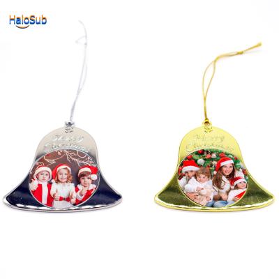 China Blank For Sublimation Classic Zinc Alloy Metal 44*44Mm Blank Christmas Bell Ornament for sale