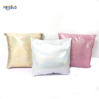 China Pink Disposable Popular Shiny Square Glitter Pillow Cover Cushion Blank Sparkle Sublimation Cushion Pillow Case for sale