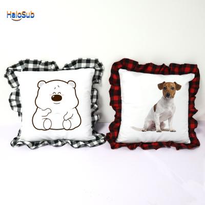 China Buffalo Disposable Printable Blank Blank Plaid Sublimation Sale Christmas Square Pillow Cloth Blanket for sale