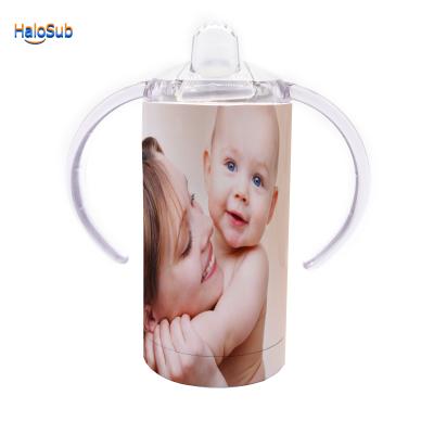 China 12oz Baby Feeding Bottle PORTABLE Straight Sublimation Sippy Cup for Kids Toddler Sippy Cup with 2 Lids for sale