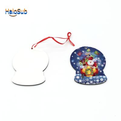 China Custom MDF New Product Fashion Sublimation Blank MDF Gift Tree Ornament Snowball Shape Decoration Supplies In Bulk for sale